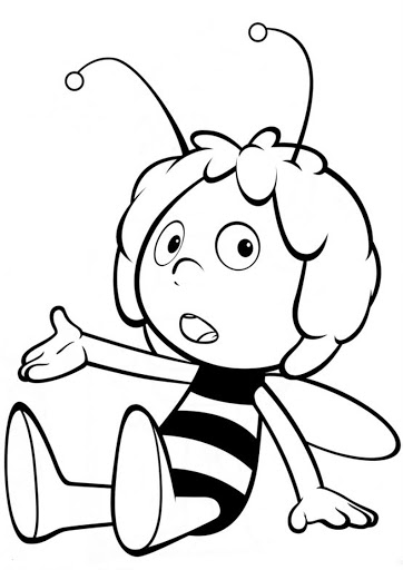 Kolorowanka online: Kolorowanka zaskoczona pszczółka Maja